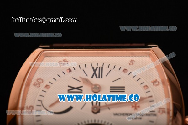 Vacheron Constantin Malte Tourbillon Regulateur Flying Tourbillon Manual Winding Rose Gold Case with White Dial Brown Leather Strap and Diamonds Markers - Click Image to Close